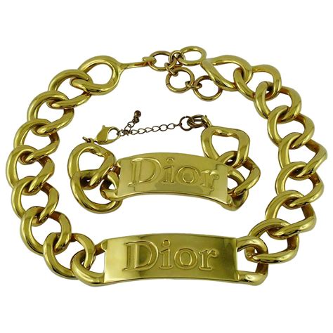 christian dior gold plated necklace|Christian Dior chunky necklace.